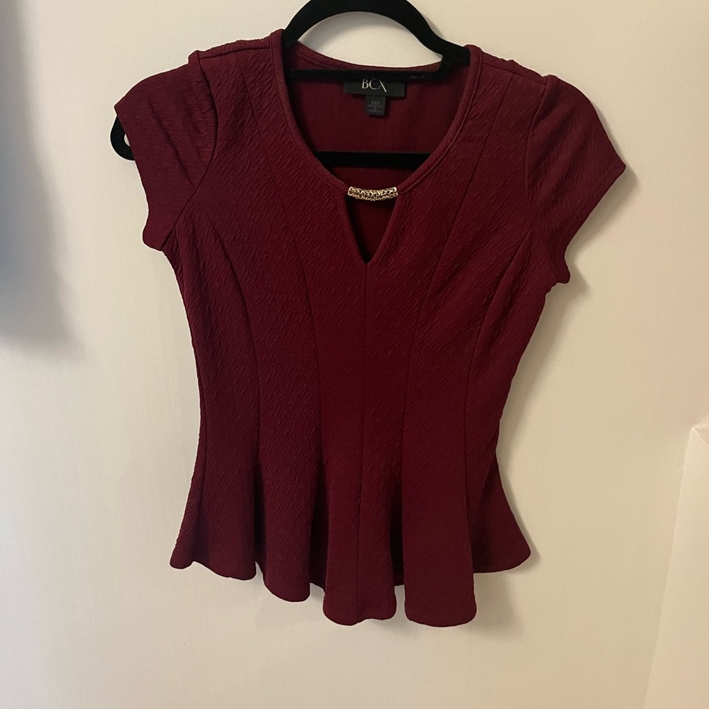 BCX Maroon Dress with Gold Detail